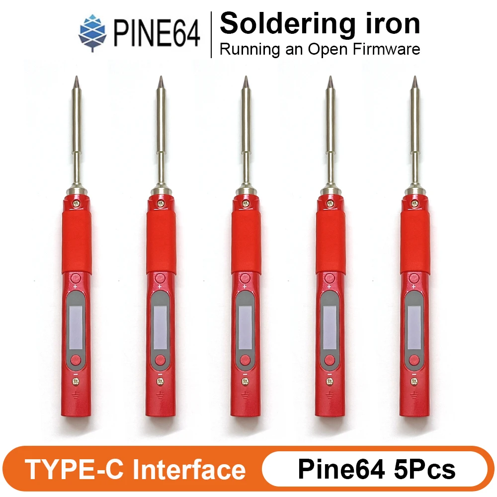 5PCS Pine64 Pinecil-BB2 V1 Smart Mini Soldering Iron Portable TYPE-C Welding Tools Constant Temperature Intelligent Maintenance