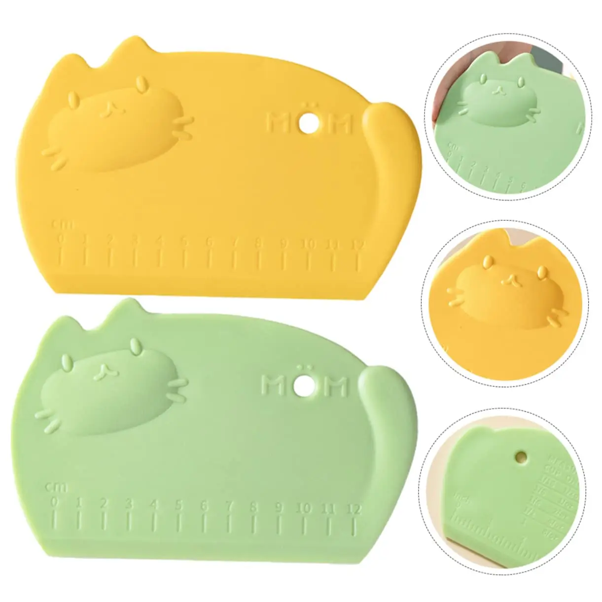 2pcs silicone dough scraper with graduated kitchen dough scraper convenient kitchen silicone tool