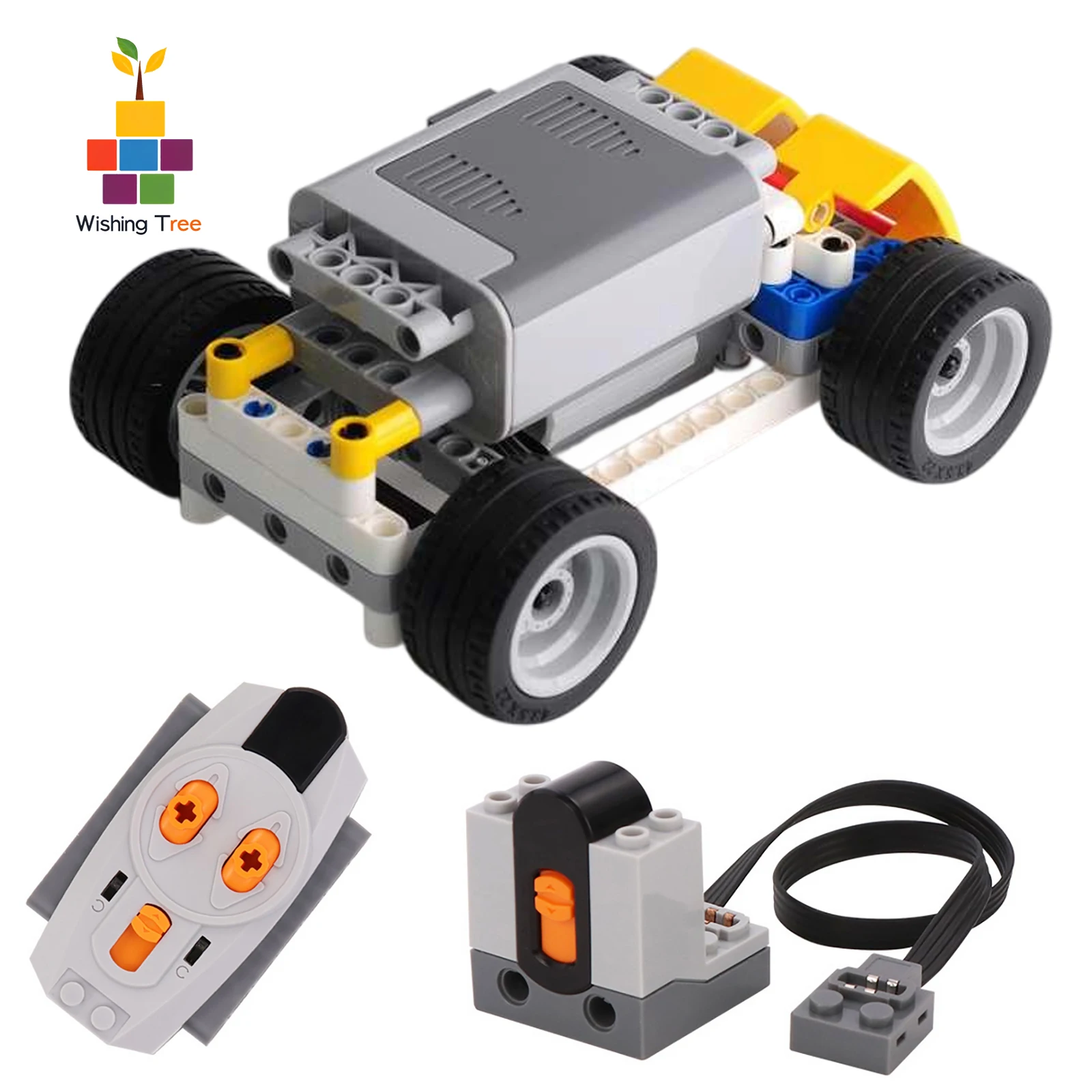 

Строительные блоки Набор для радиоуправляемого автомобиля с M-мотором и инфракрасным пультом дистанционного управления для творческих строительных проектов