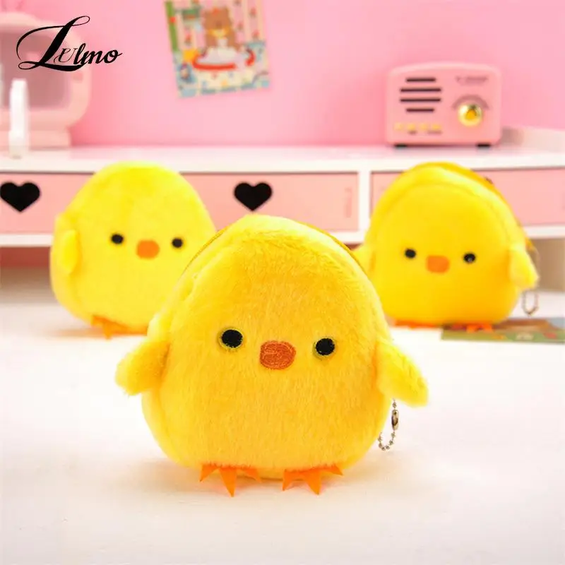 Cartoon Penguin Plush Coin Purse Chicken Children Plush Coin Purse Creative Keychain Coin Purse Small Pink Pig Headphone Wallet