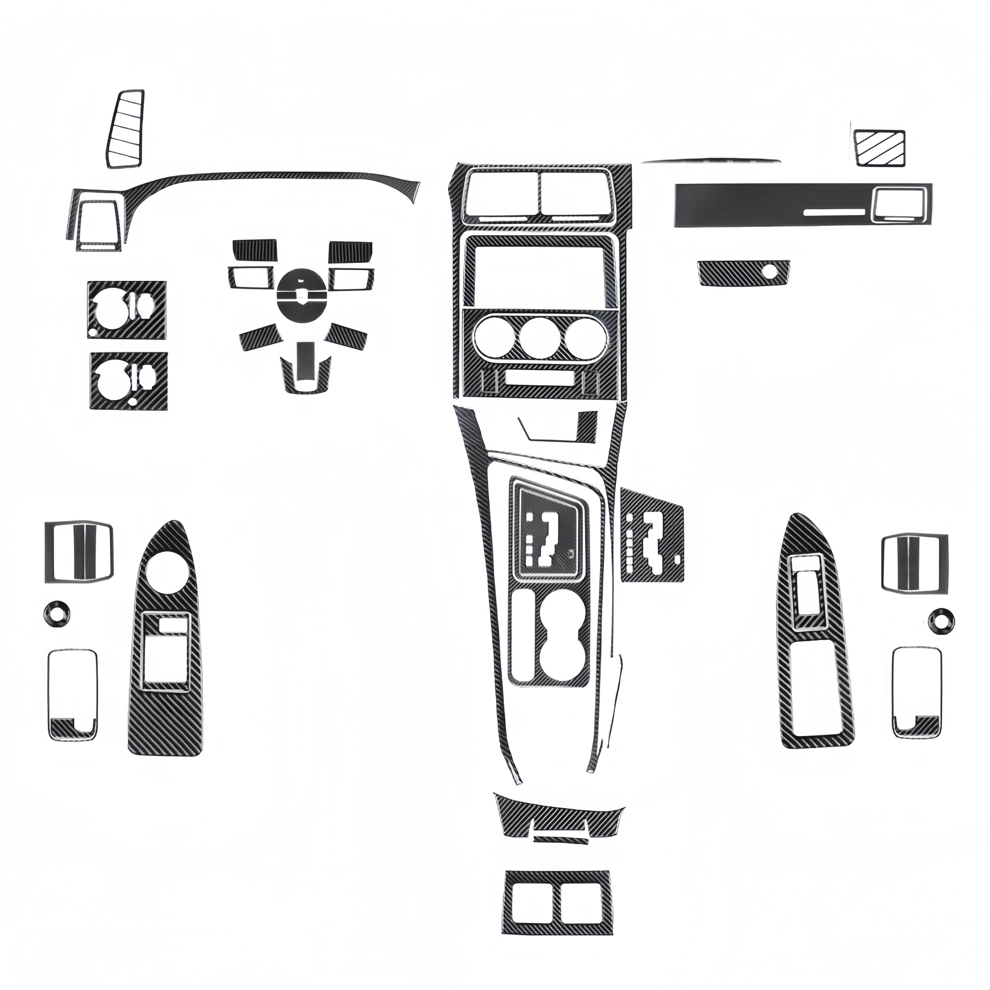 

For Dodge Challenger 2008-2014 Carbon Fiber Car Gear Shift Window Lift Air Outlet Dashboard Panel Trim Cover Sticker Accessories