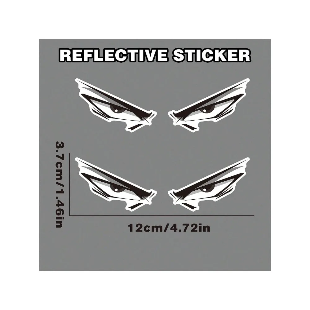 2-Piece Set - Vinyl Stickers of Cartoon Monster Eyes for Cars and Accessories - Pre-Stuck Stickers with a Cartoon Horror Theme