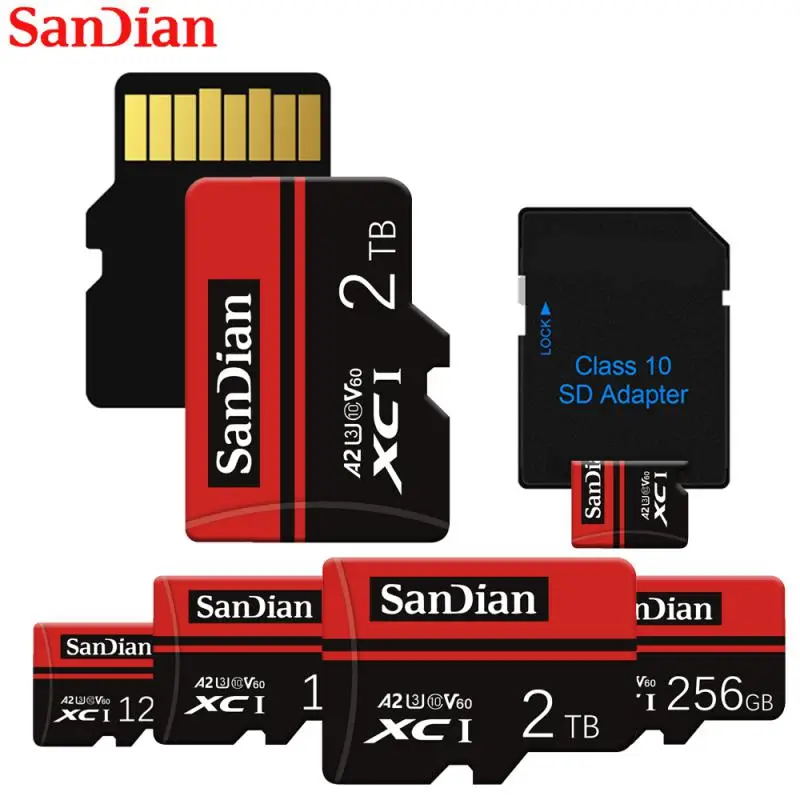 Original 2TB Memory Card A2 U3 Micro TF SD Card C10 128GB 256GB 512GB TF Cards For Dash Cam Video Monitoring Smartphone Drones