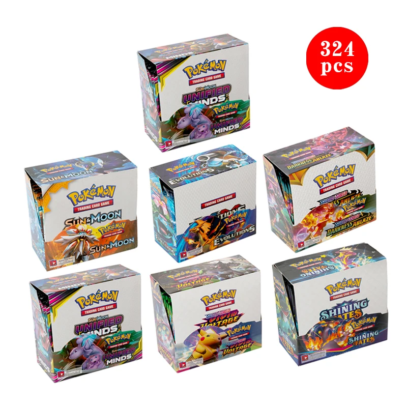 

324Pcs Box Pokemon Card Shining Fates Style English Booster Battle Carte Trading Card Game Collection Cards Toys Kids Gifts