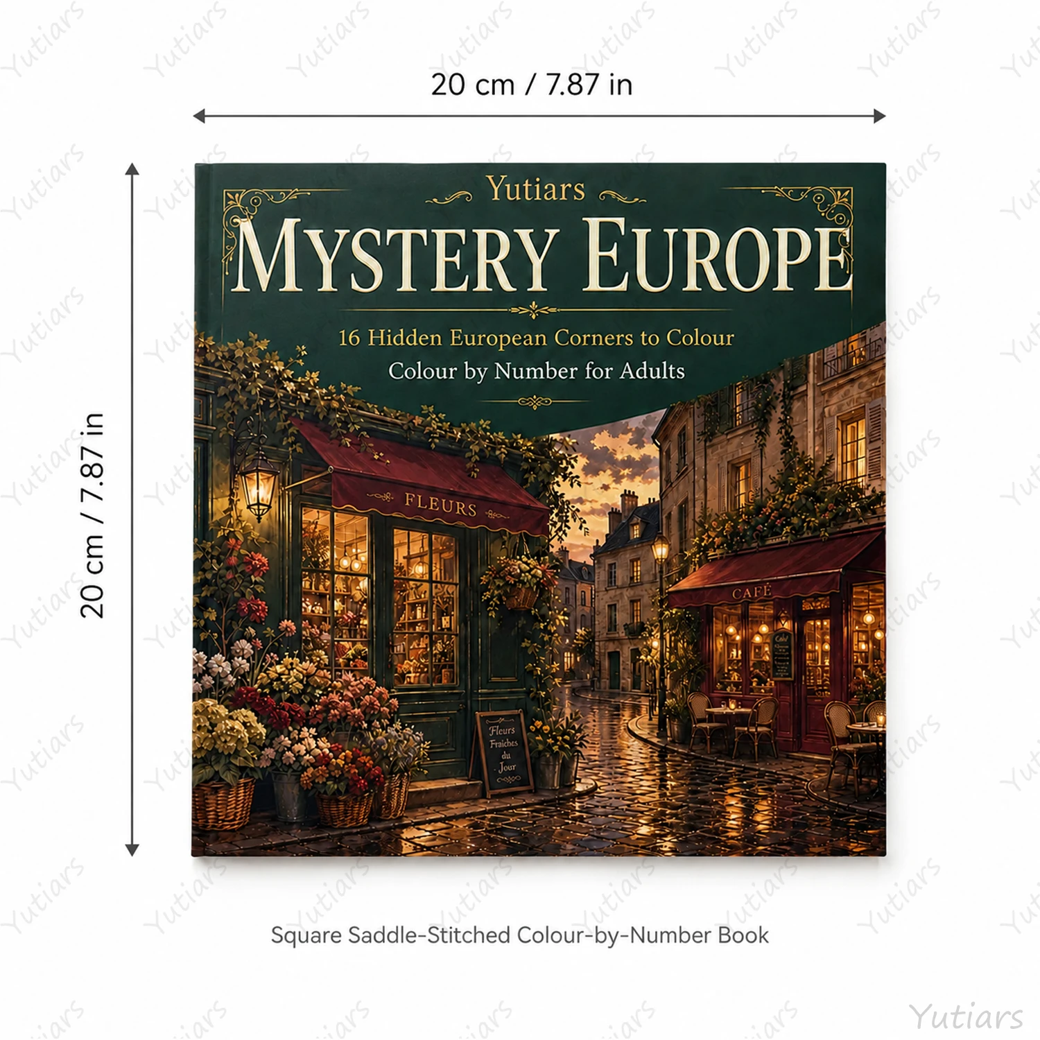Mystery Europe Colour by Number Book for Adults, 16 European Scenes Coloring Pages, Relaxing Creative Art Therapy Gift for