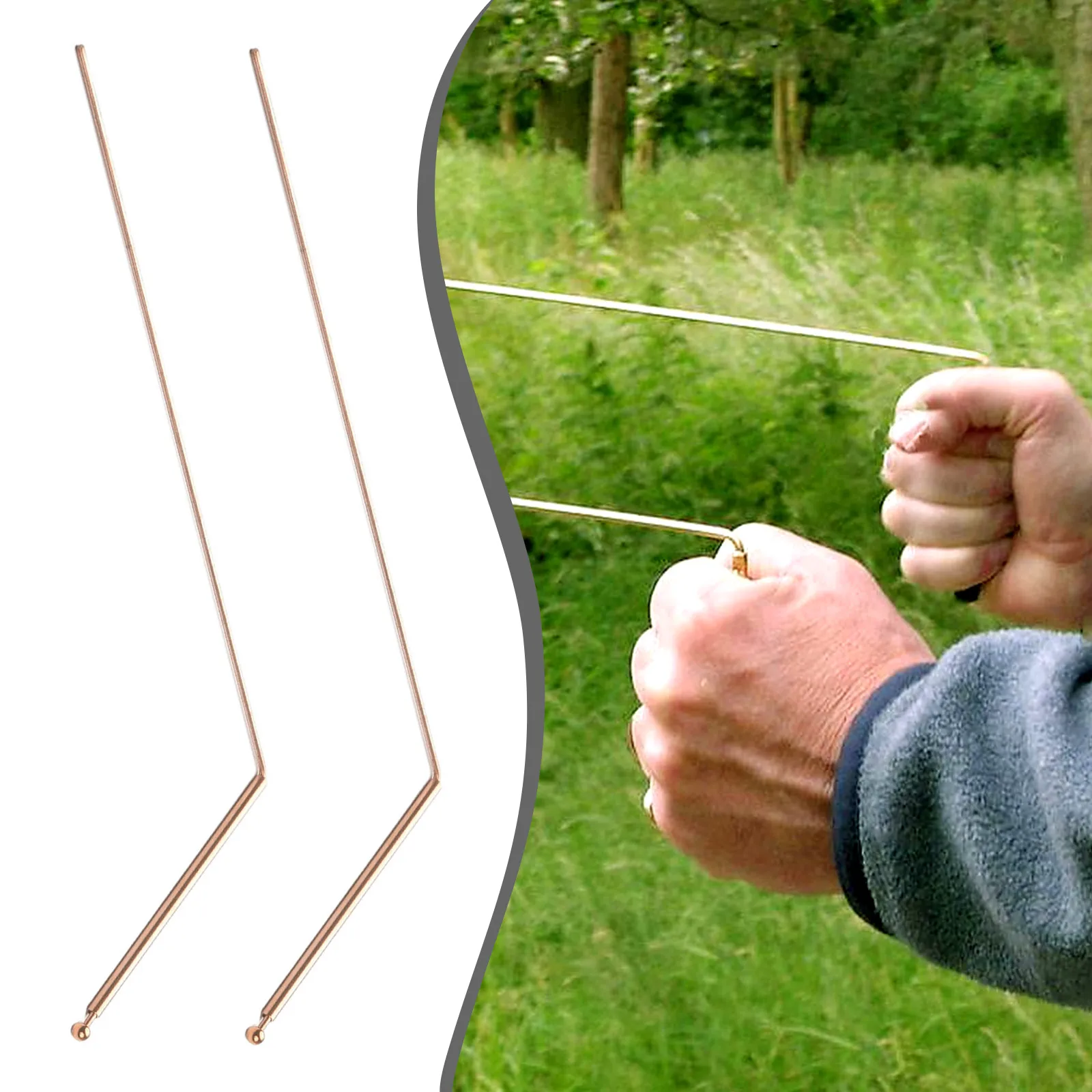 2 pezzi di rame puro Metal Detector Rod flessibile 99.9% rame Detector Rod Metal Detector Rod per acqua/tesoro/strumenti di ricerca