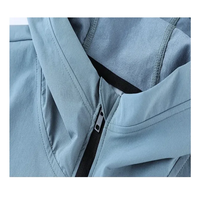 Autumn And Winter Men's Outdoor Casual Quick-drying Sports Jacket Hooded Half-zipper Woven Fitness Jacket