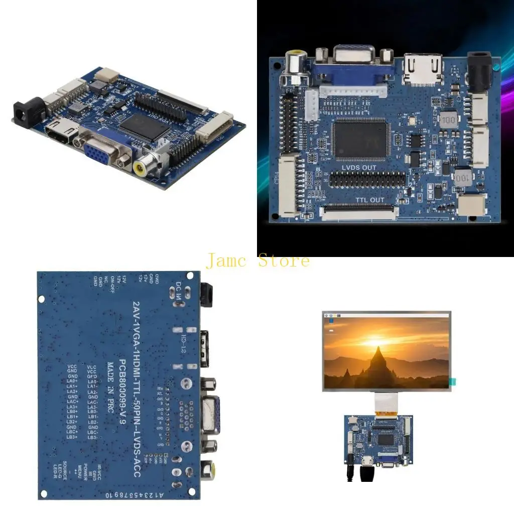 

LX0B ЖК-экран TTL Контроллер LVDS HDMI-совместимый VGA 2AV 50PIN для AT070TN90 92 94