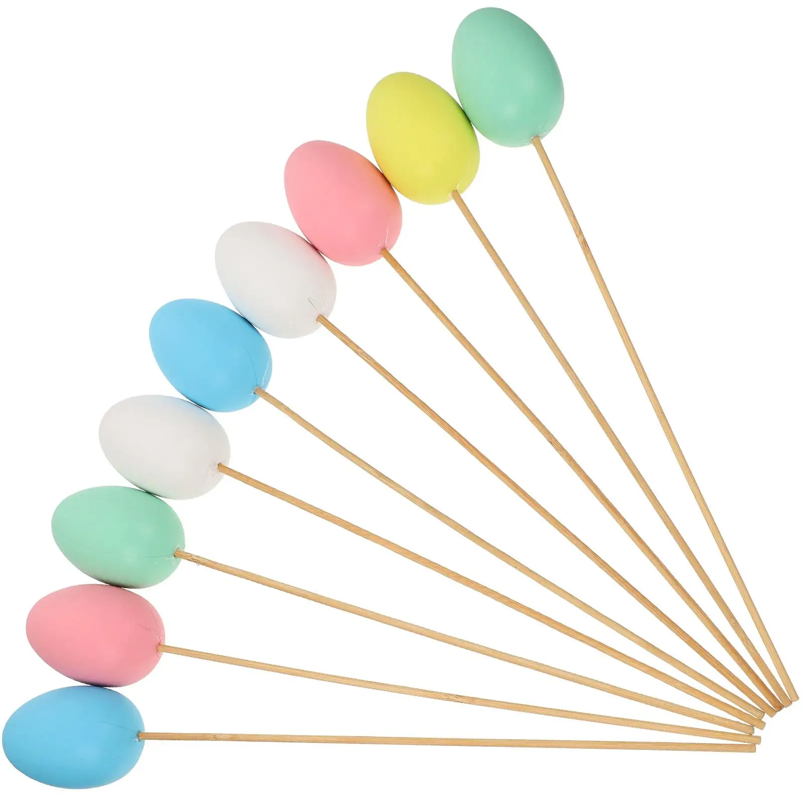 9 Uds huevos de Pascua niños colorear arreglo de flores falsas manualidades decoraciones de bambú niño