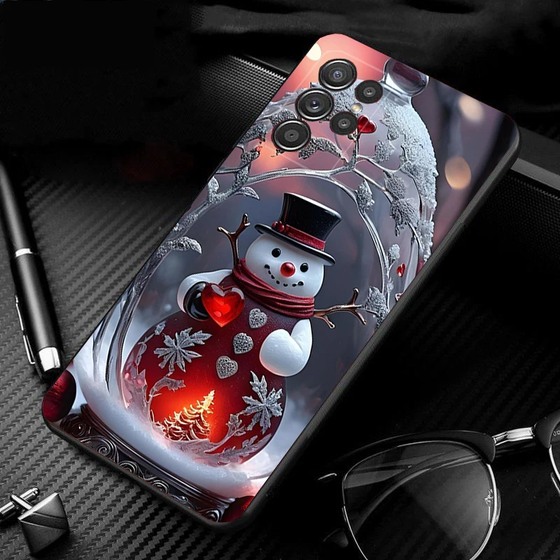 

Phone Case For Samsung Galaxy S26 Plus Edge S25 S24 S23 S22 Ultra S23 S22 S25 Plus S24 FE Cute Snowman Christmas