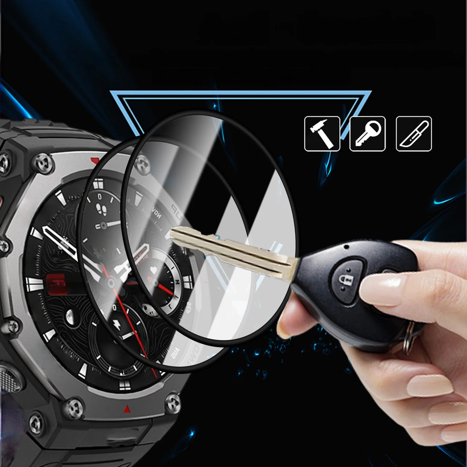 Para Amazfit t-rex 3Pro TRex 3 Pro Protector de pantalla antiarañazos cobertura completa no vidrio 5D película HD suave, anti dedo, vista clara