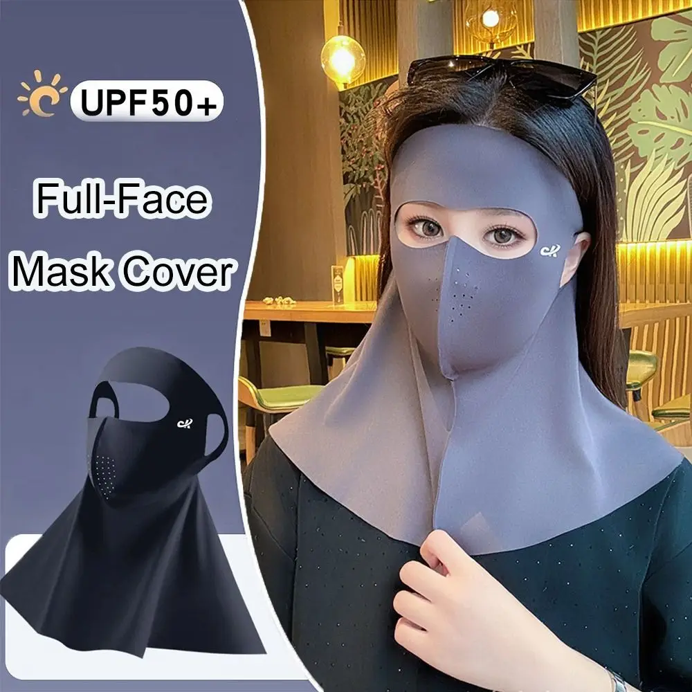 

Fashion Summer Full-Face Mask Cover Sun Protection UPF 50+ Ice Silk Face Veil Cycling Outdoor Neck Wrap Cover for Men Women