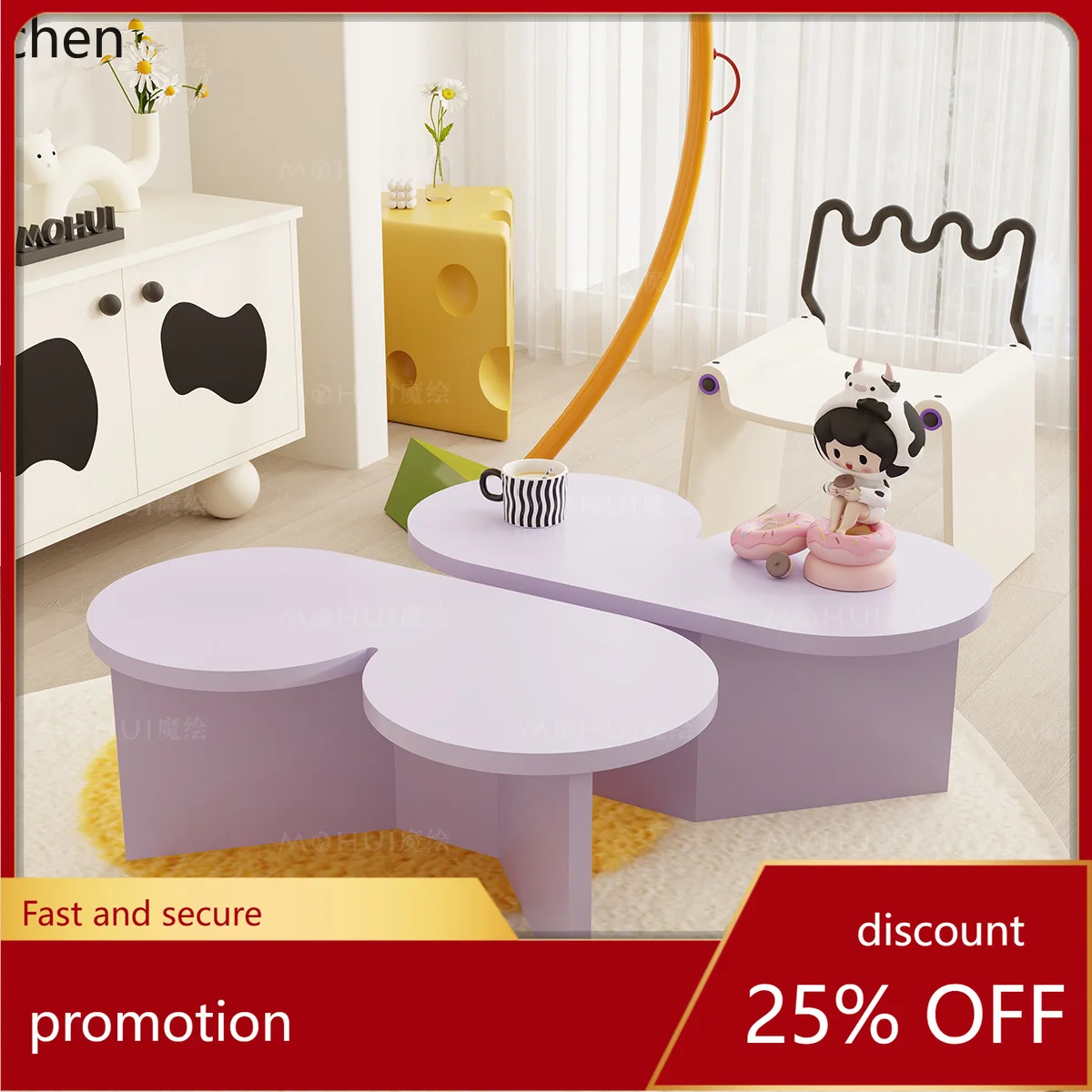 HXL Memphis flower coffee table combination living room four-leaf clover low table household small tea table