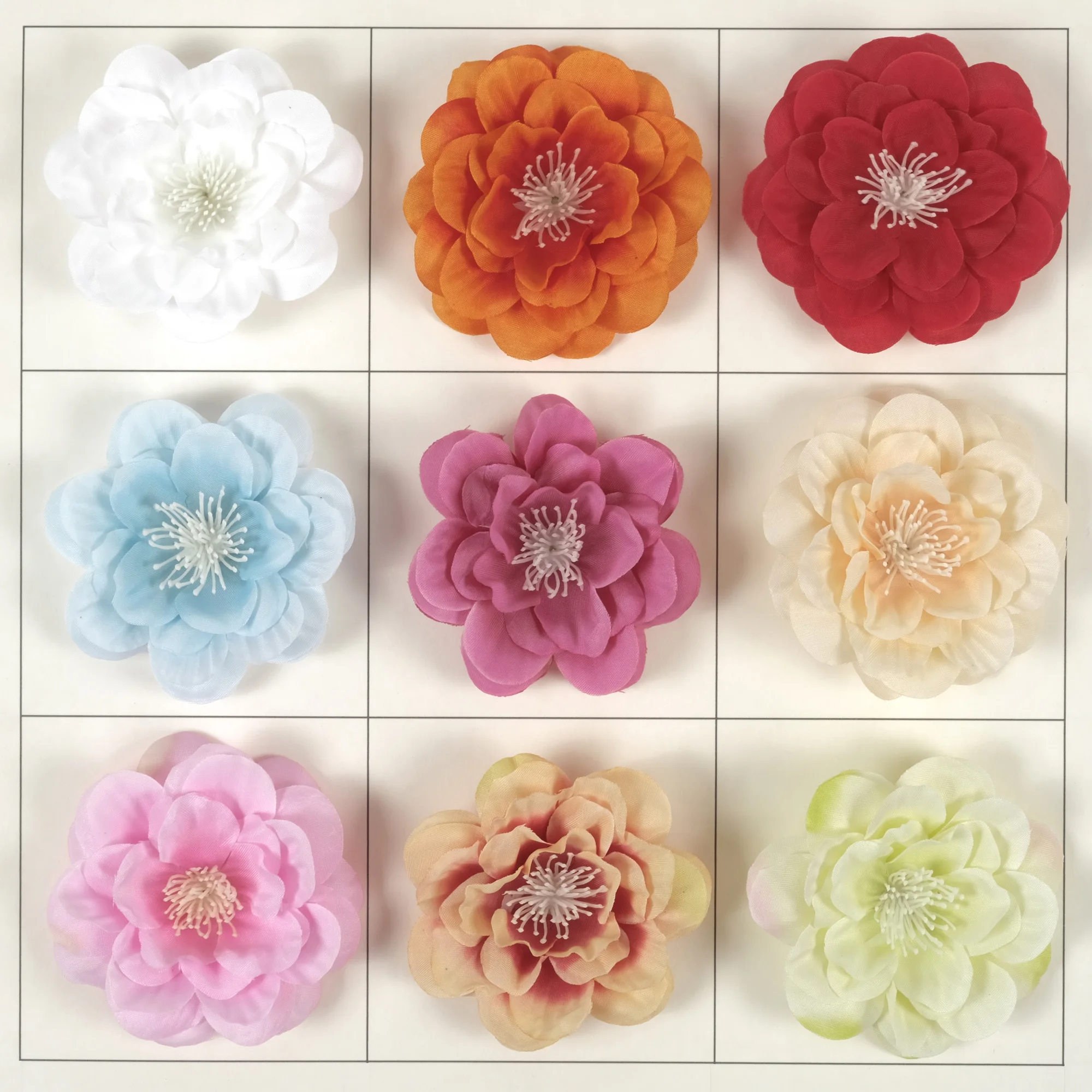 9Colors Artificial Silk Flower Head 2.75'' Faux Flower Fake Rose Flower For DIY Crafts Bouquets Wreath Corsage Crown Hairpin