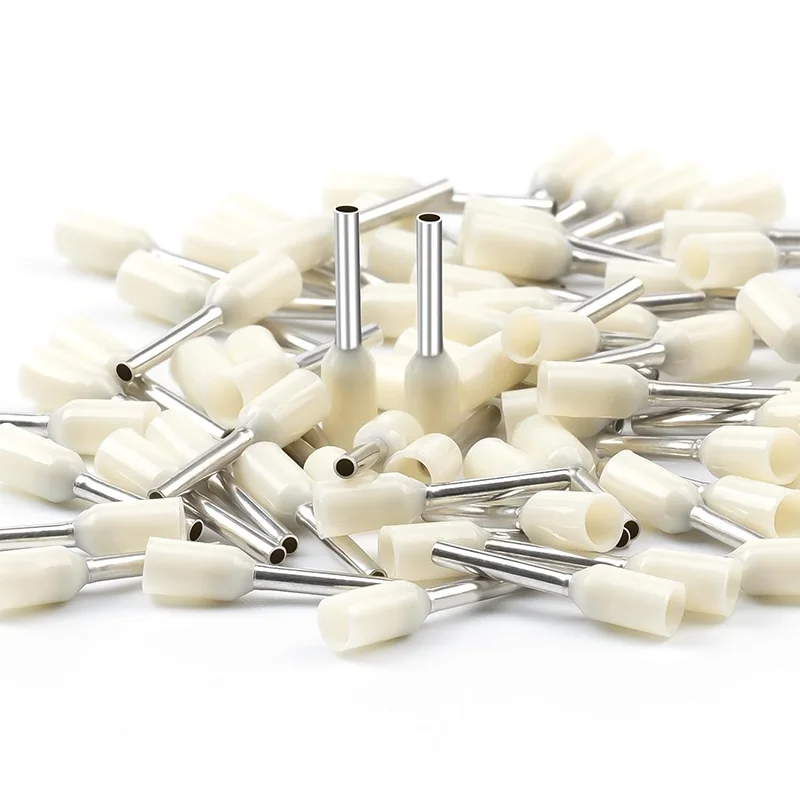 100 300PCS  E1508  Insulated Crimp Terminals, Tubular Wire Ferrules Electrical Connectors Cold Pressed Ring Terminal