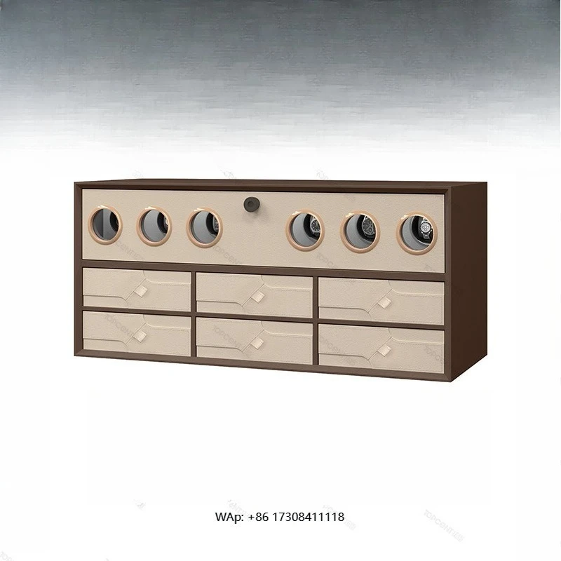 Wardrobe Organiser Brown MDF + Leather Watch Shaker