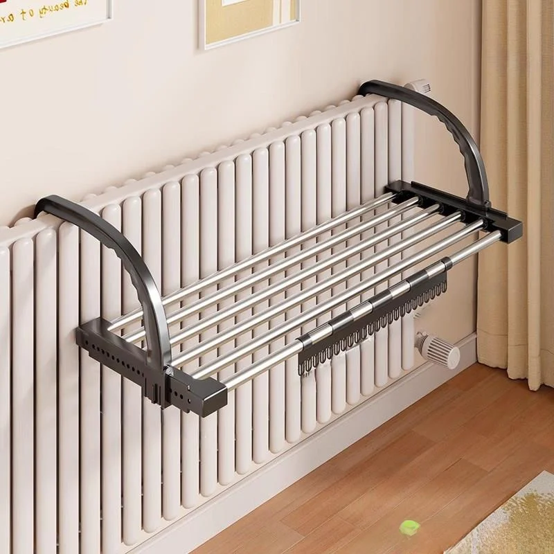 

Регулируемая сушилка для белья на радиатор отопления с полкой для хранения, устанавливаемая над трубой отопления