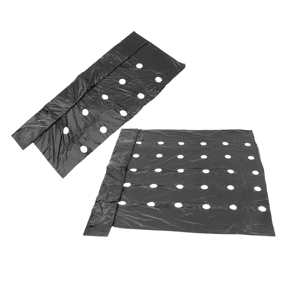 

2pcs Black PE Mulch Film Perforated Thermal Insulation Plant Covering Crop Plastic Soil Sheeting Farming Accessories