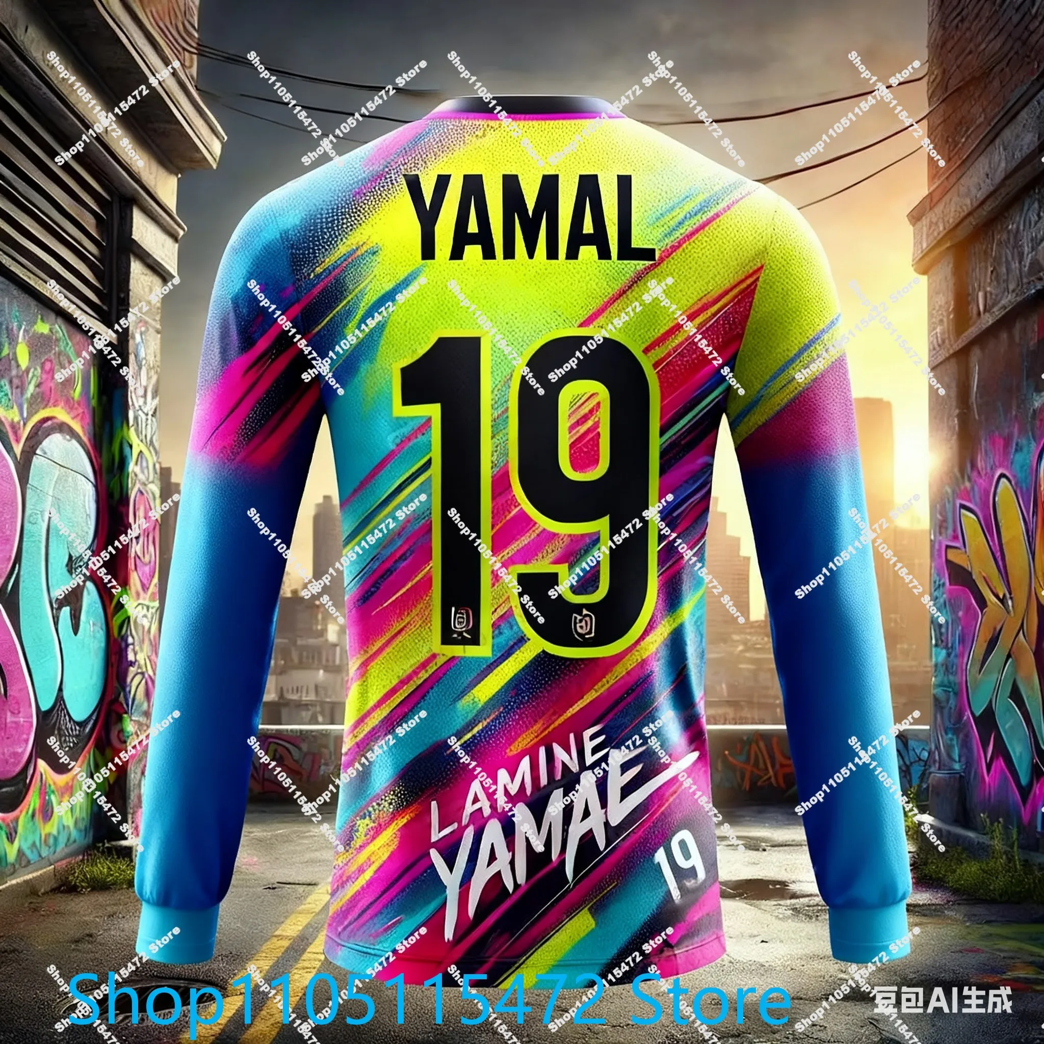 ГОРЯЧАЯ ПРОДАЖА YAMAL, памятное издание, футбольная рубашка с длинными рукавами, уличная матчевая дышащая быстросохнущая тренировочная одежда