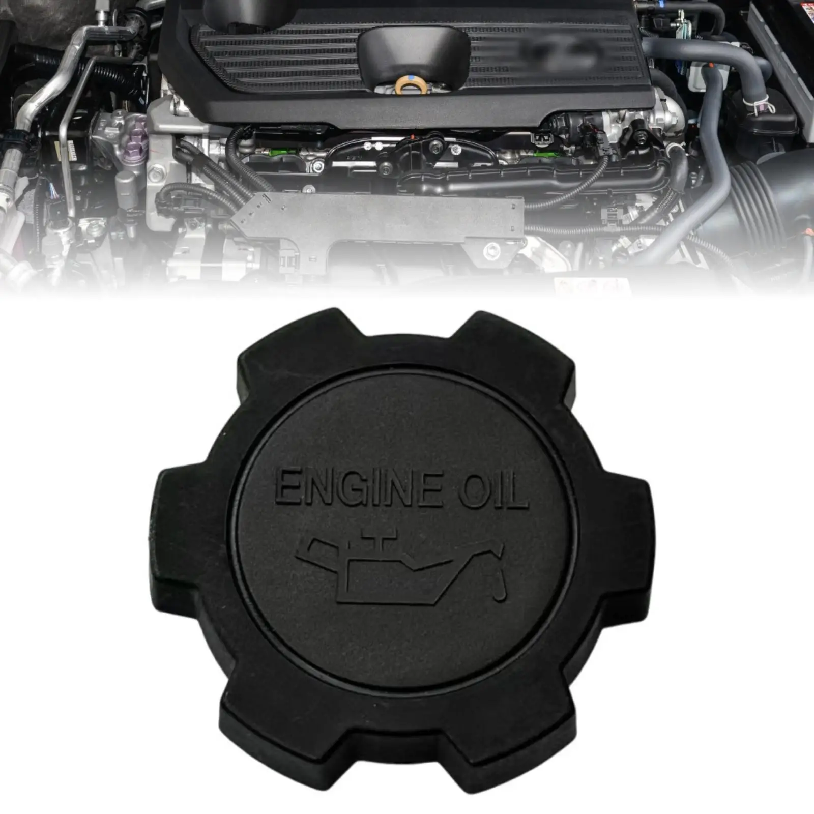 Engine Oil Filler Cap Replacement Durable Plastic 6.5cm Leak Stop for Toyota 1218055010 Compatible for Lexus