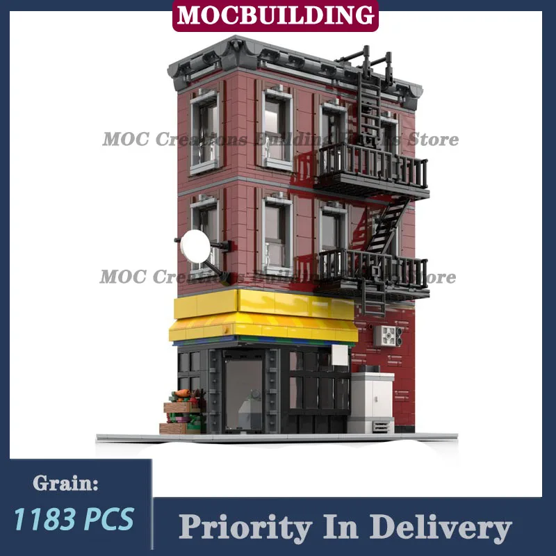 MOC City Architecture Movie Deli Grocery Model Building Blocks Assembly Room Collection Toys Gifts