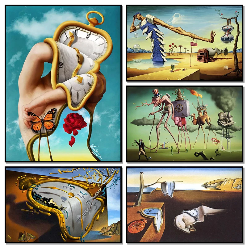 Salvador Dali Classic Art Masterpieces The Persistence of Memory Poster Canvas Painting Wall Pictures Living Room Home Decor