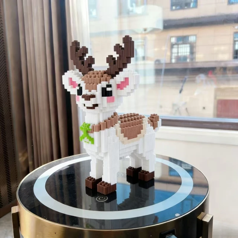 3200 個かわいい鹿ビルディングブロックおもちゃ 3d モデル組み立て子供のおもちゃ卓上装飾子供の誕生日ギフト