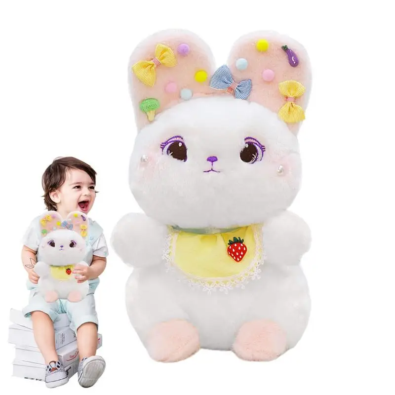 17.7inch Cute Bunny Plush Toy Soft And Comfortable Stuffed Animal Rabbit Plushie Huggable Pillow Doll Toy Birthday Gift For Kids