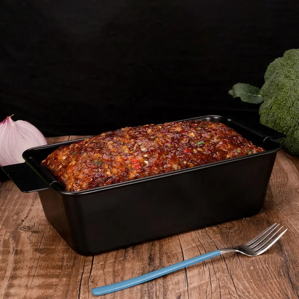 

Non Stick Meatloaf Pan Carbon Steel Rectangular Toast Baking Pan with Detachable Drain Tray Heat Resistance Bread Mold Breakfast