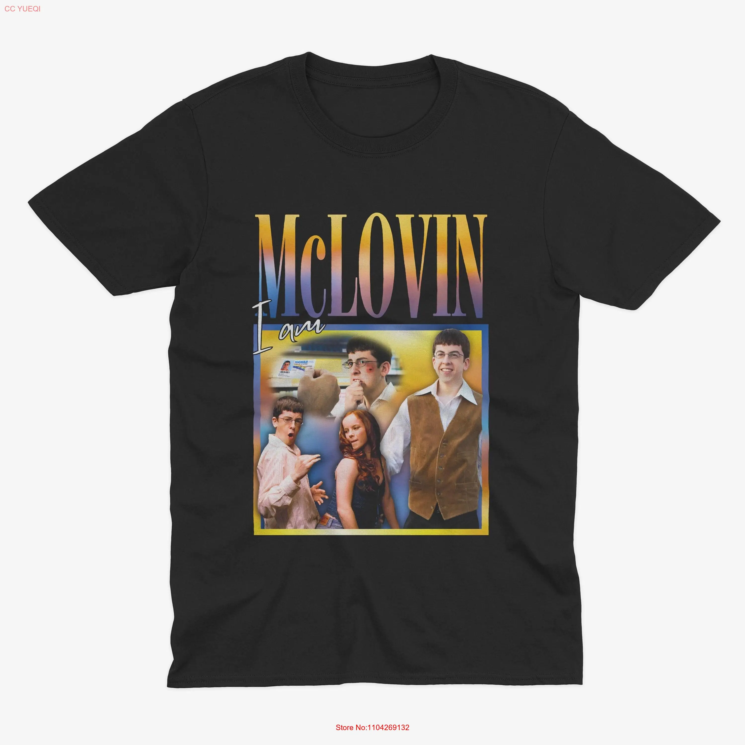 أنا MCLOVIN تي شيرت Superbad Movie Jonah Hill اقتباس بأكمام طويلة أو قصيرة