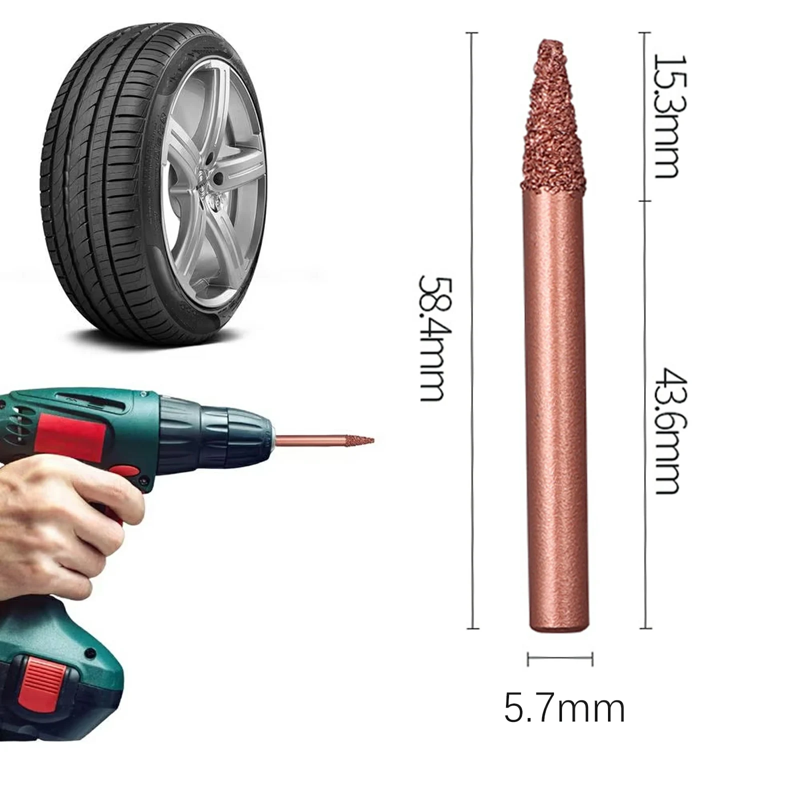 رأس مطحنة مدبب احترافي لإصلاح الإطارات، عجلة طحن من سبائك الصلب والفولاذ التنغستن، أداة إصلاح رقعة الإطارات العالمية