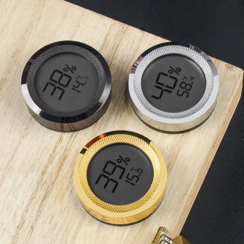Mini Digital Display Cigar Hygrometer Thermometer Temperature Gauge for Humidors Cigar Jars Incubators Guitar