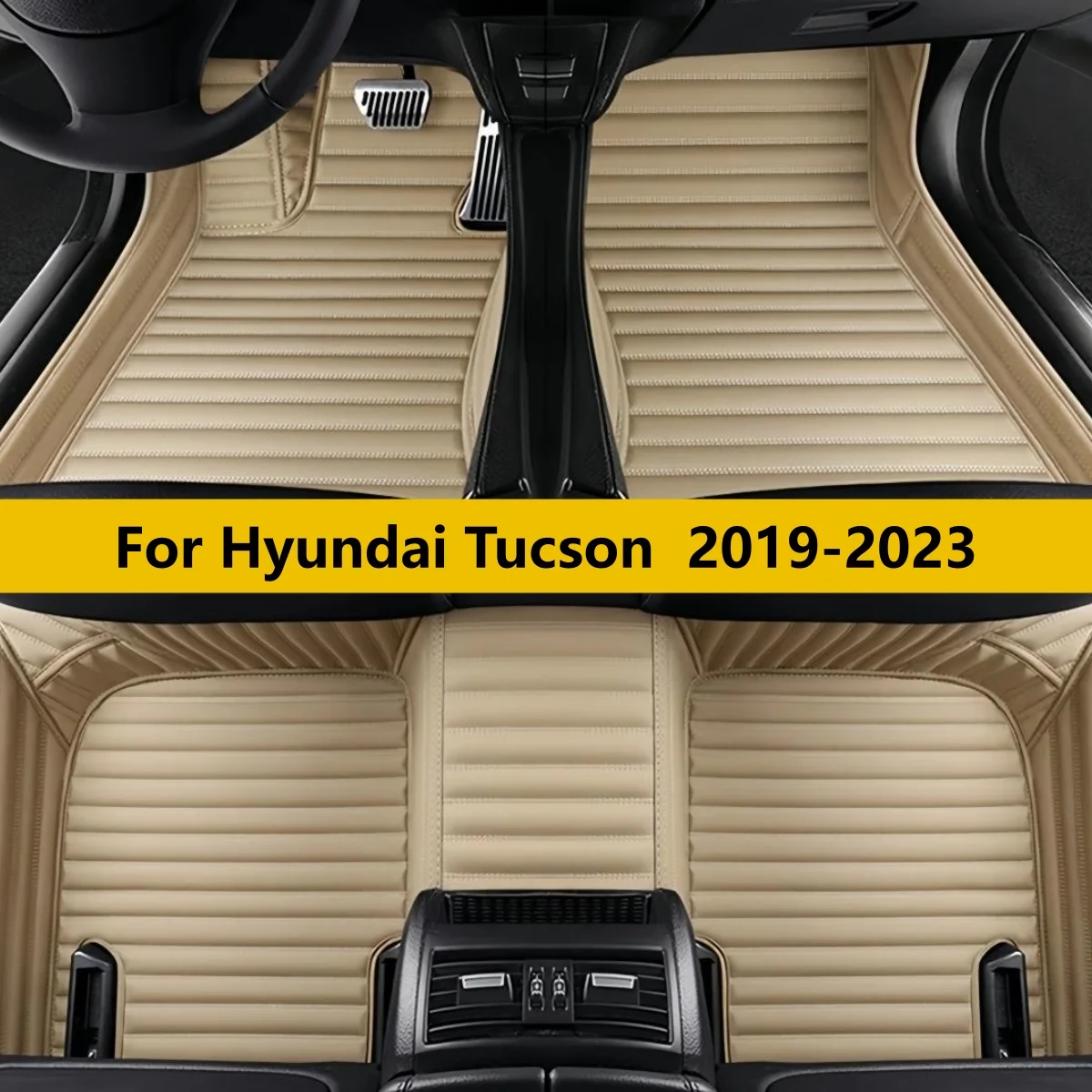 

Car Floor Mats Fit For Hyundai Tucson 2019 2020 2021 2022 2023 Leather Luxury Mat Rugs Carpet Full Set Auto Interior Parts