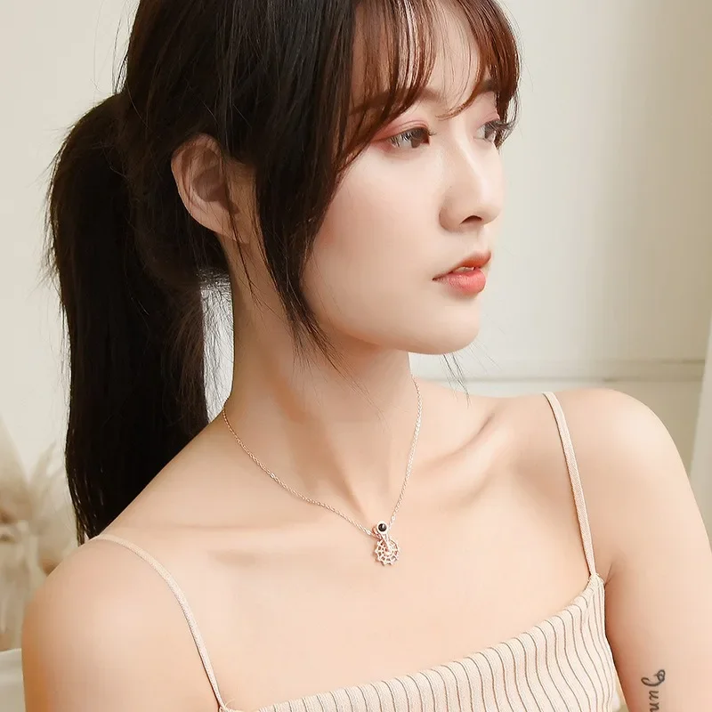 قلادة نسائية قصيرة من سلسلة الترقوة "I Love You" بعجلة فيريس جديدة تمامًا