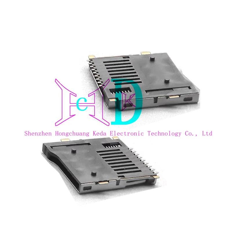 10PCS TF External Welding Type Self-Rlastic Clamp Seat MICRO PUSH 9P Memory Card Slot SD Small Card TF 15X15 Card Holder