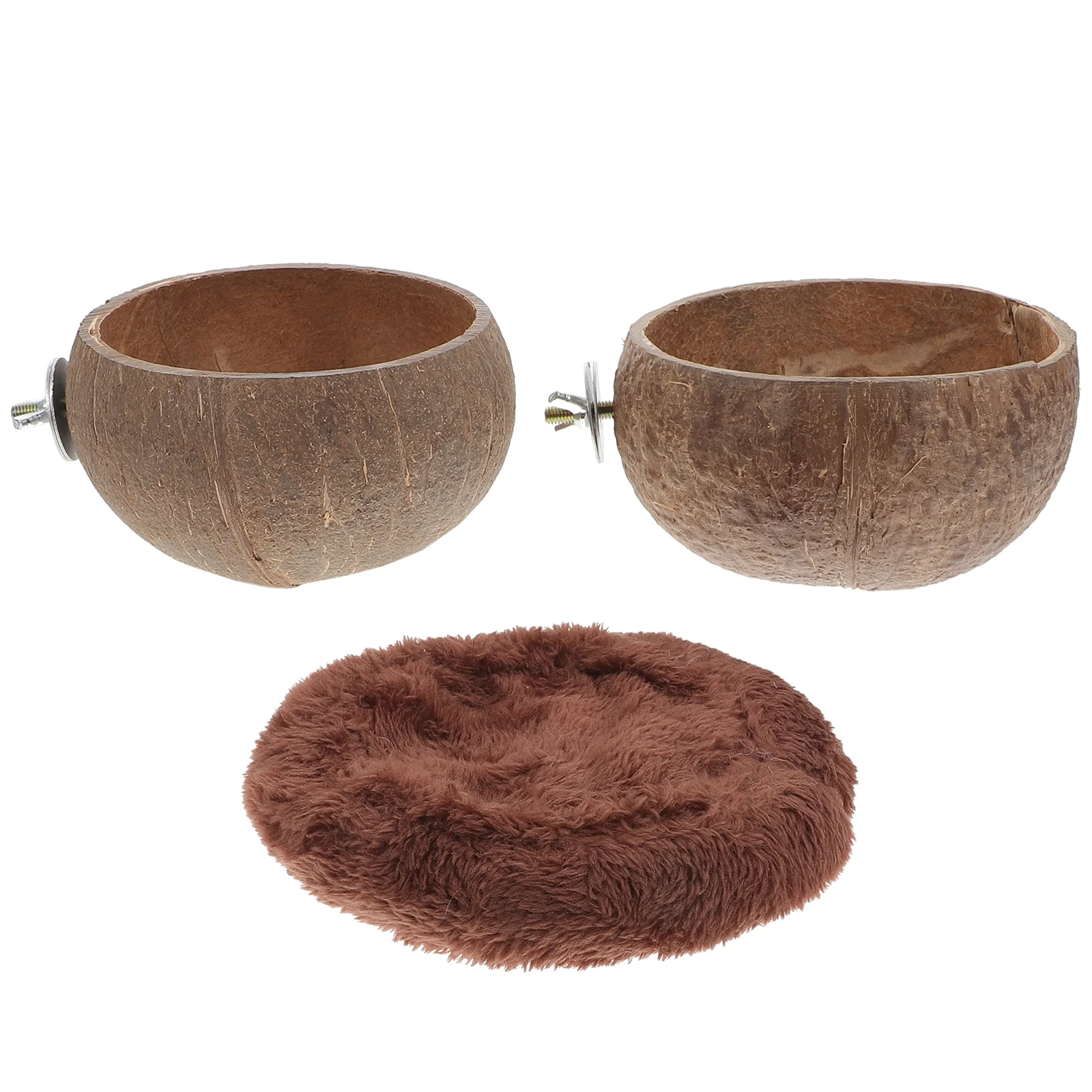 

Coconut Feeder Shell Food Pot Combination Hamster Dispenser Storage Bowl Container