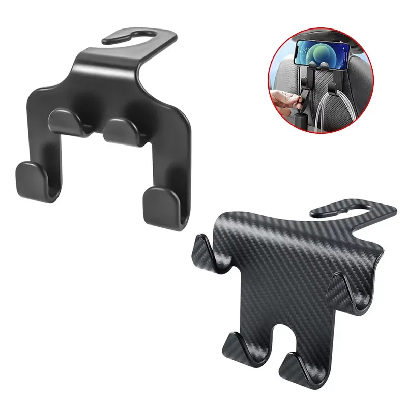 

1/2/4/5Pcs Car Seat Headrest Hook 4 Pack Hanger Storage Organizer Universal for Handbag Purse Coat Fit Universal Vehicle