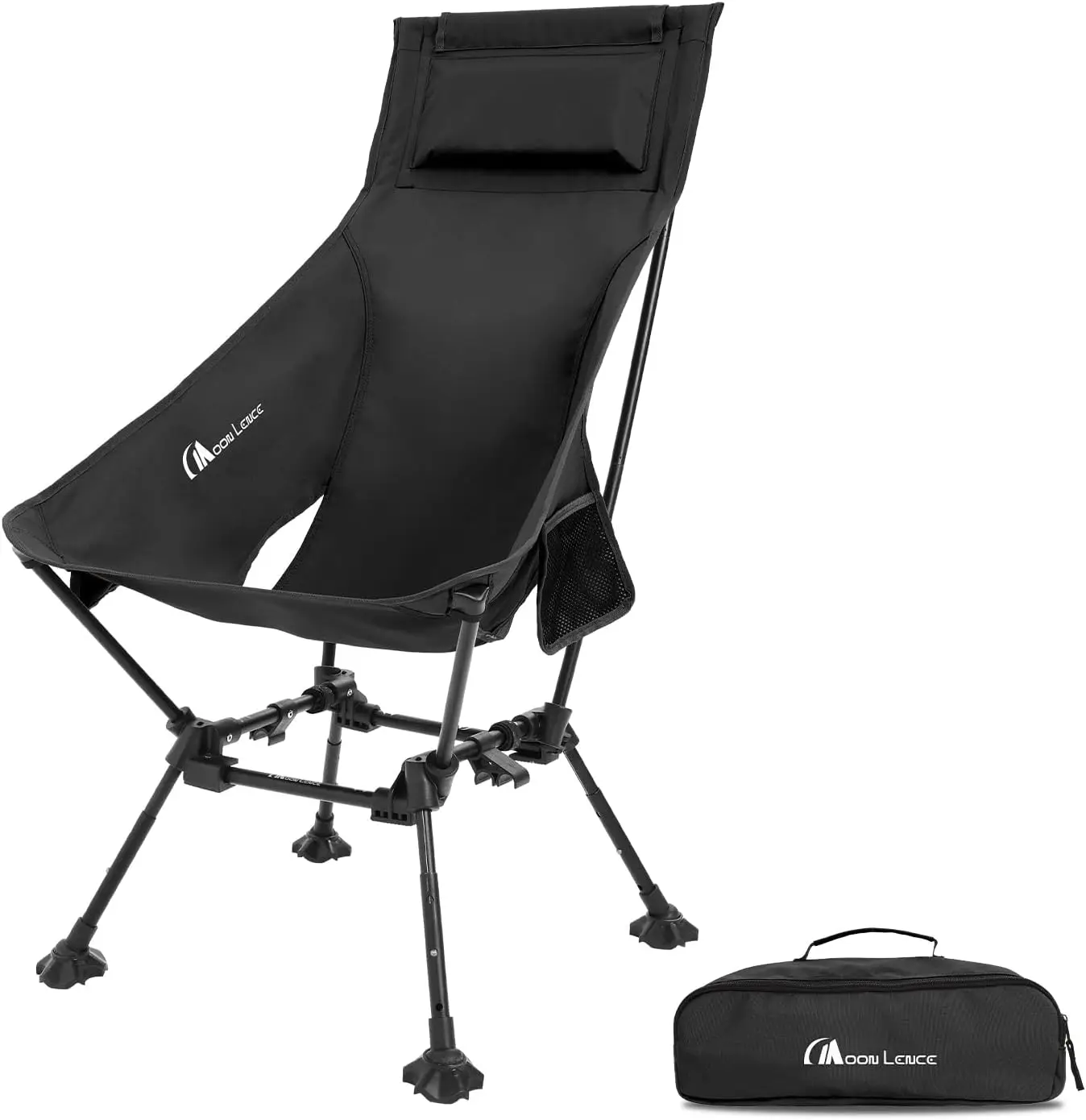 

Adjustable High Back Folding Camping Chair with Anti-Sinking Feet for Beach and Outdoor Comfort