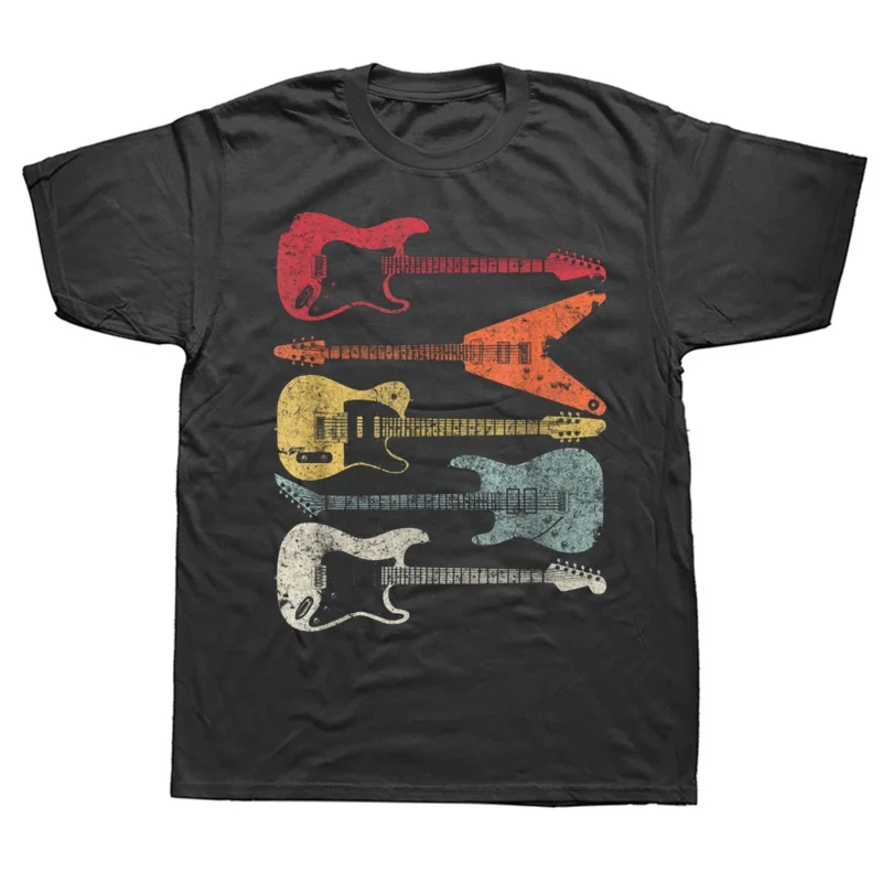 Funny Vintage Retro Bass Guitar T Shirt Bassist Player Graphic Cotton Streetwear Short Sleeve Birthday Gift Summer Style T-shirt