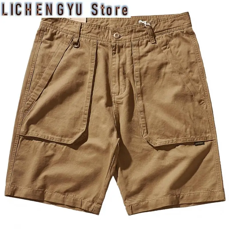 Summer New American Retro Multi-pocket Tooling Shorts Men's Fashion 100% Cotton Washed Old Outdoor Loose Casual 5-point Pants