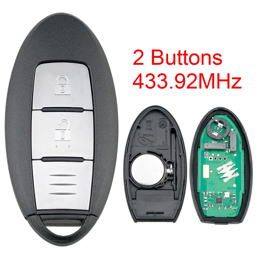 2 / 3 Buttons 433.92MHz Smart Car Remote Key with 4A Chip Fit for NISSAN / Qashqai X-Trail Car Key Replacements