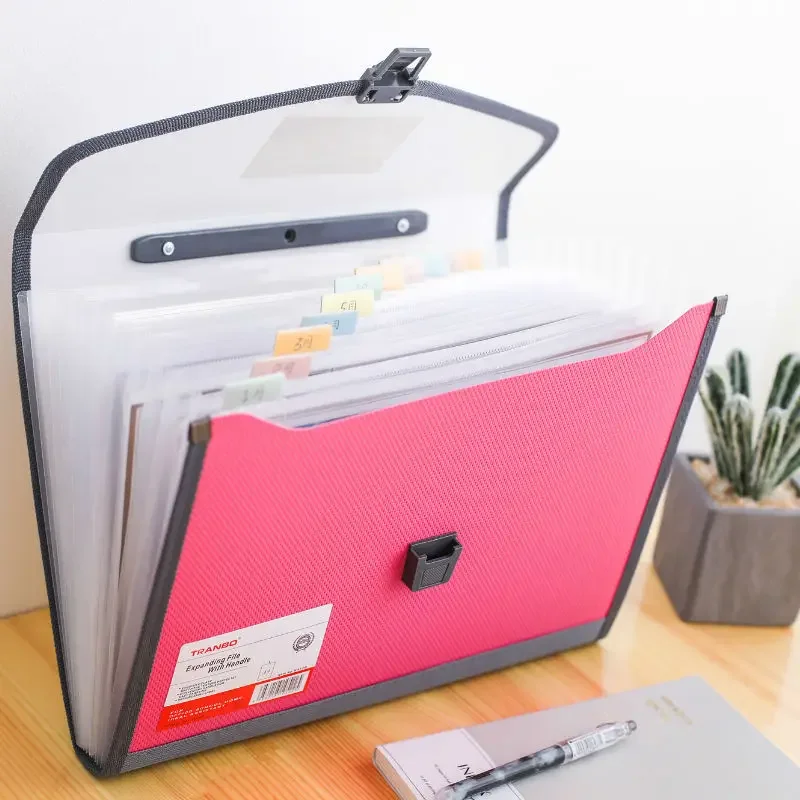 

Large Capacity 13 Pockets A4 Expanding Wallet File Folder Paper Document Storage Organ Bag Holder Office School Organizer Case