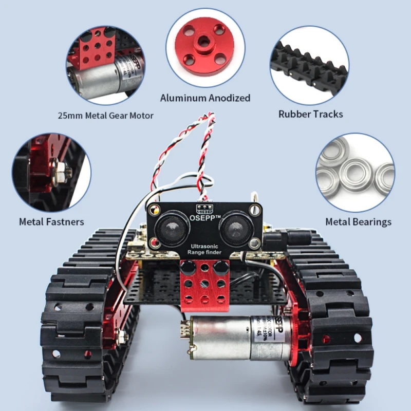 High Quality Aluminum Tank Chassis Tank Robotic Mechanical Kit For Electronics Hobbyist DIY Arduino