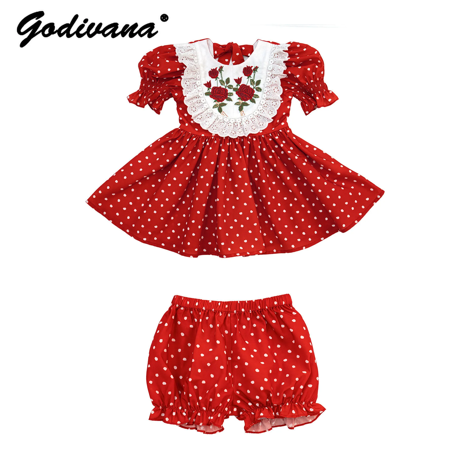 vestito-originale-per-bambine-estate-2026-nuovo-set-principessa-rosso-abito-carino-con-maniche-a-sbuffo-a-pois-ricamo-floreale-e-finiture-in-pizzo