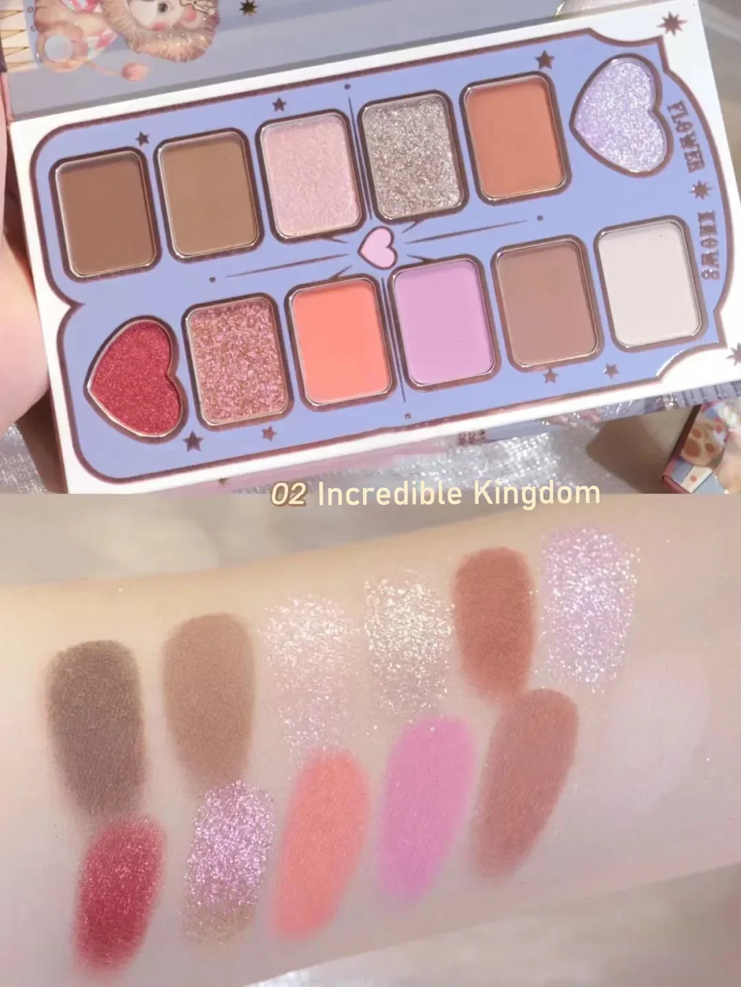 Flower Knows Circus Series 12 Palette di ombretti colorati Matte Shimmer Glitter Paillettes Pigmento Occhi Trucco viso Cosmetici di bellezza