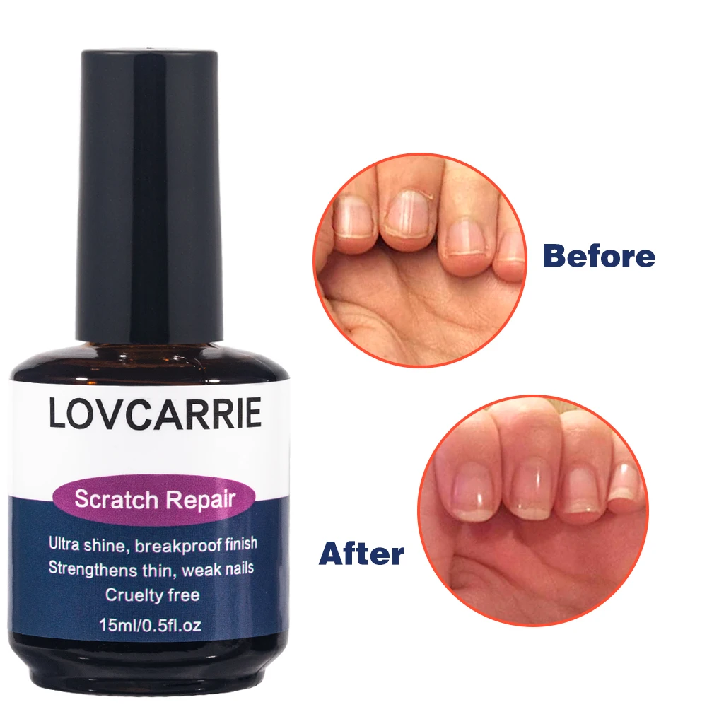 Lovcarrie Scratch Reparatie Top Coat Super Shine Afwerking Nagel Versterker Voor Dunne Week Nagels Snelle Lucht Droge Manicure Clear Seal Top