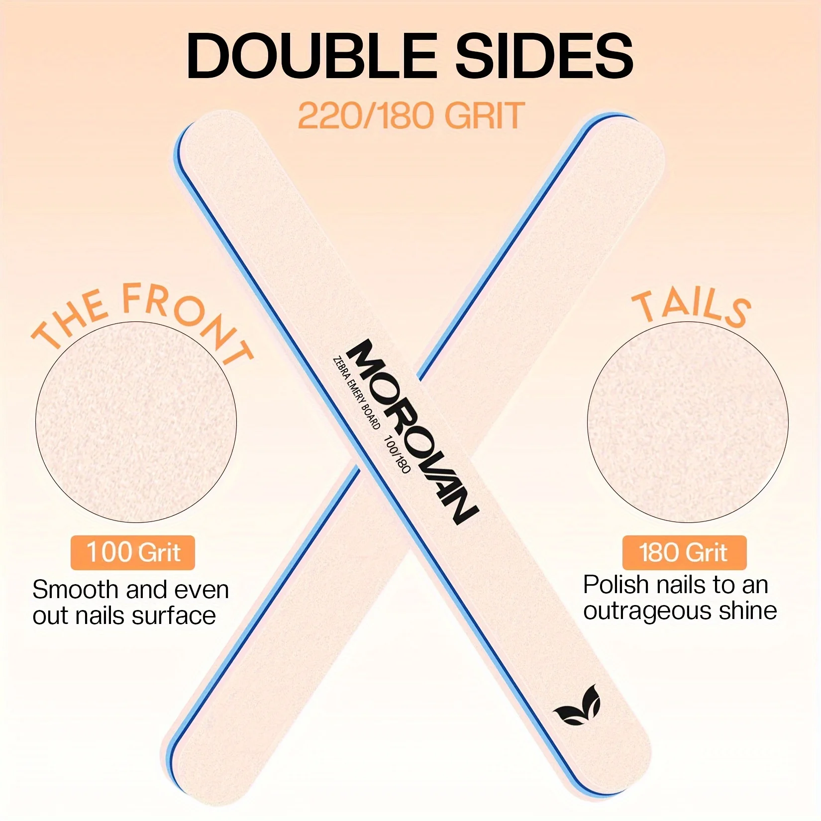 MOROVAN Nagelfeilen-Set, doppelseitige Schleifstreifen, niedrig allergen, Pediküre- und Maniküre-Werkzeuge, Nagelpolier- und Feilenset