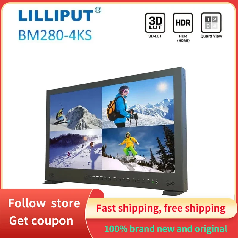 

LILLIPUT BM280-4KS 28 Inch Broadcast Director 3840x2160 Ultra HD Monitor HDR 3D LUT HDMI-compatible SDI 4K