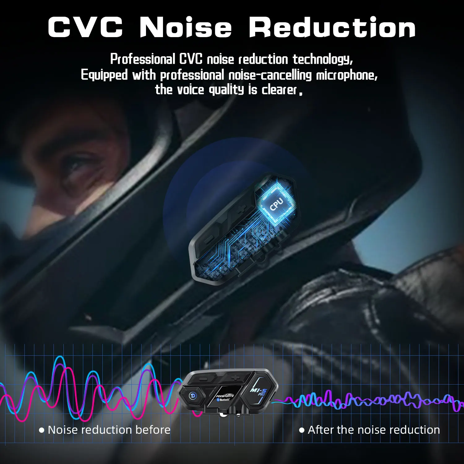 Fodsports M1-S PRO 2กม.8 Riders Full Duplex Bluetooth 5.0รถจักรยานยนต์ชุดหูฟังอินเตอร์คอม