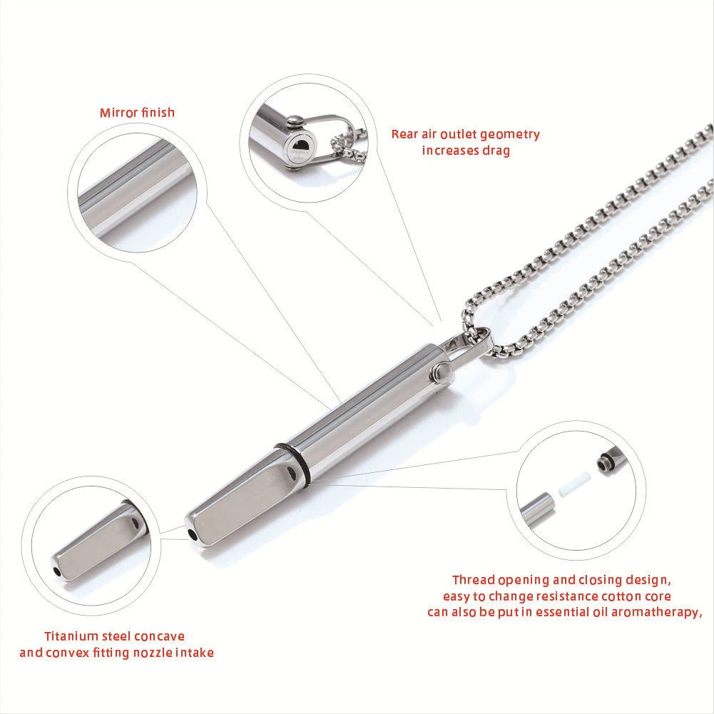 Anxiety Relief Breathing Necklace Quitting Smoking Meditation Pendants With Flavor Filters Mindfulness Necklace Quit Smoking Aid image 3
